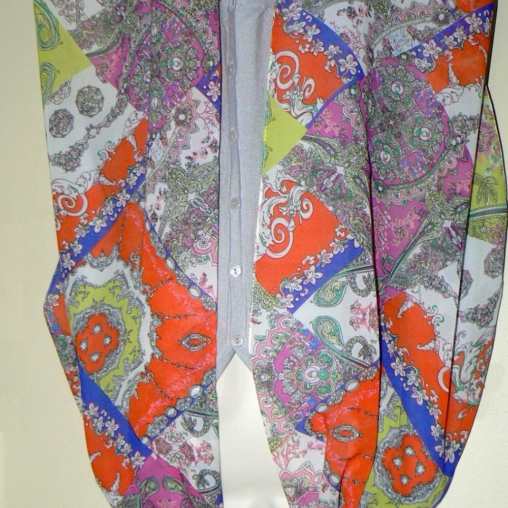 Multi Color 18" x 62" Long Chiffon Women's Scarf - Picture 7 of 7
